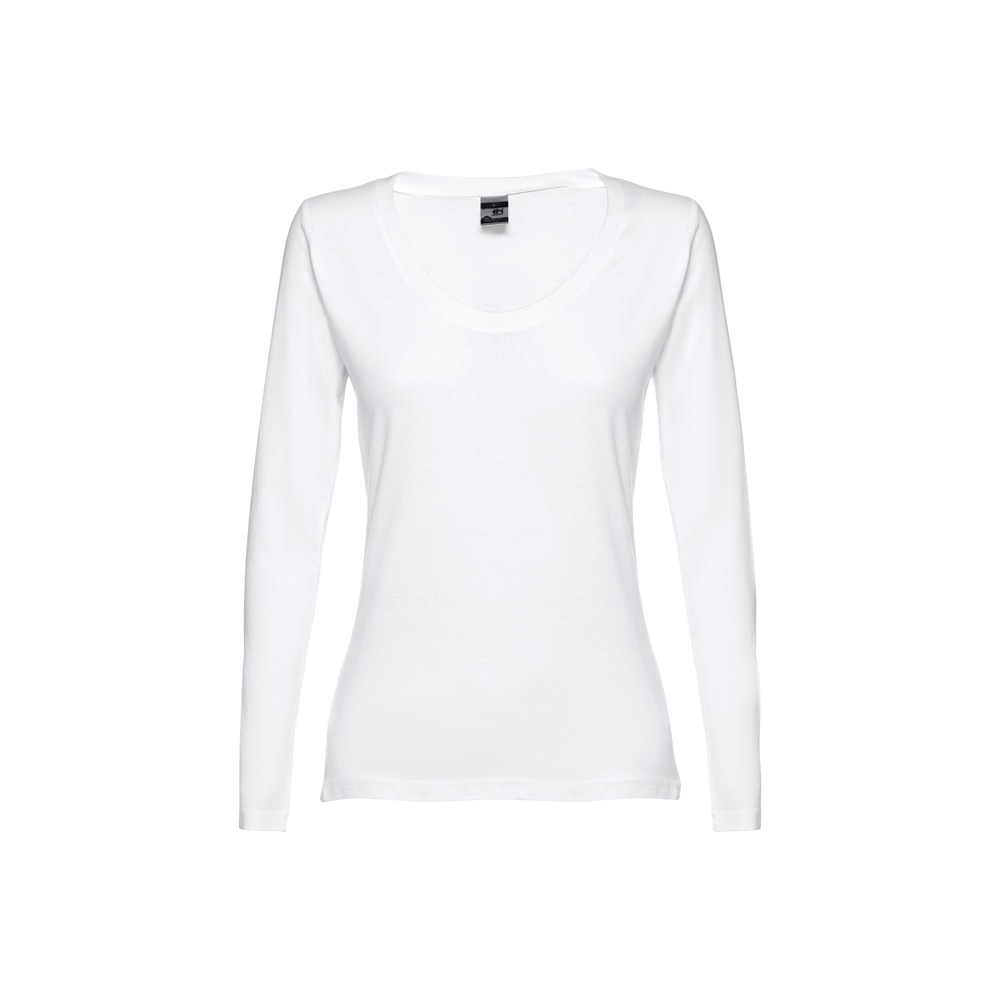 THC BUCHAREST WOMEN WH. T-shirt da donna sfiancata a maniche lunghe