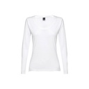 THC BUCHAREST WOMEN WH. T-shirt da donna sfiancata a maniche lunghe