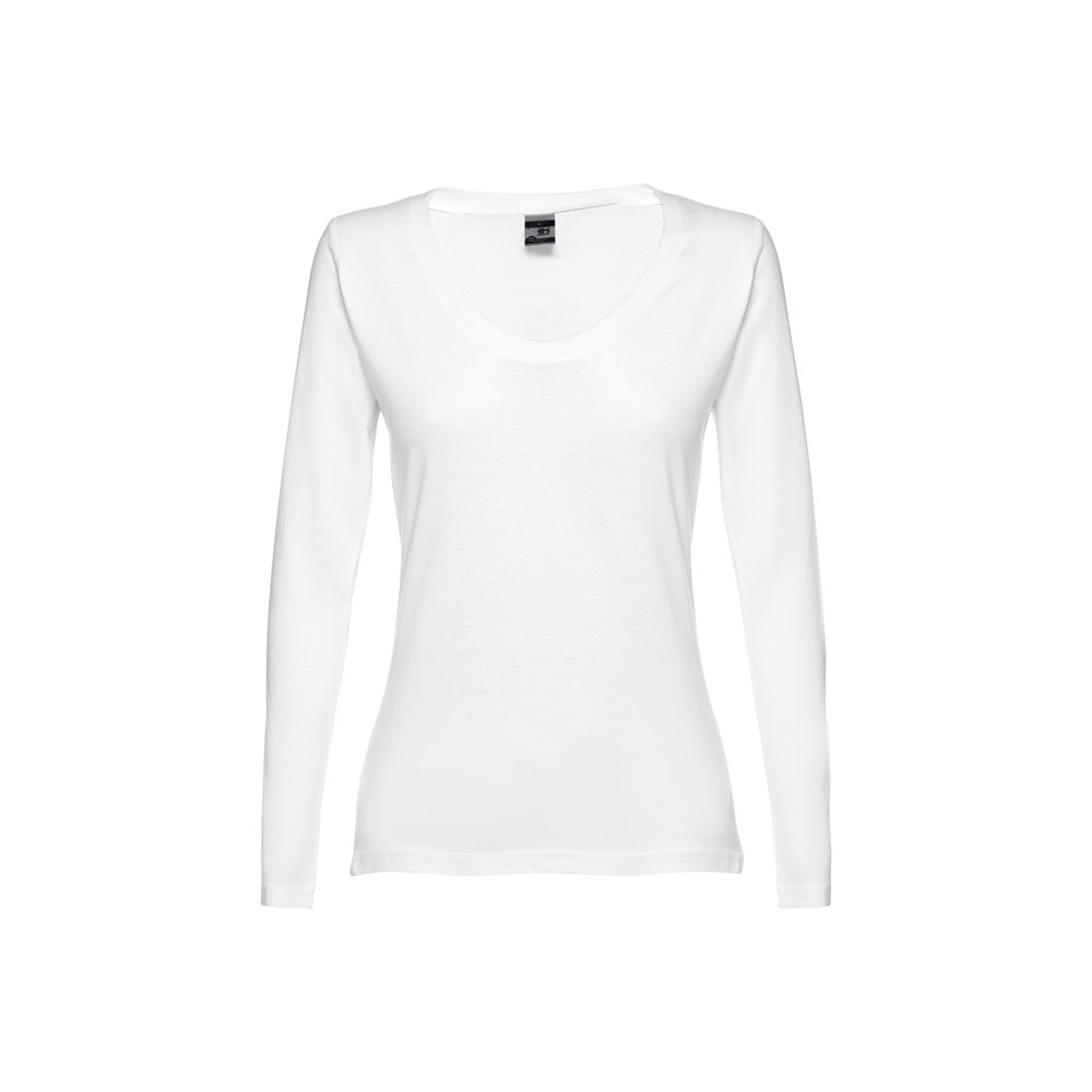 THC BUCHAREST WOMEN WH. T-shirt da donna sfiancata a maniche lunghe
