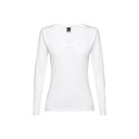 THC BUCHAREST WOMEN WH. T-shirt da donna sfiancata a maniche lunghe