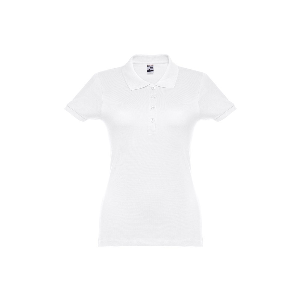 THC EVE WH. Polo da donna a maniche corte con cintura in cotone cardato