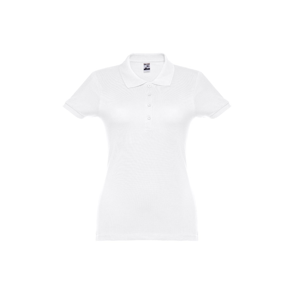 THC EVE WH. Polo da donna a maniche corte con cintura in cotone cardato
