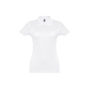 THC EVE WH. Polo da donna a maniche corte con cintura in cotone cardato