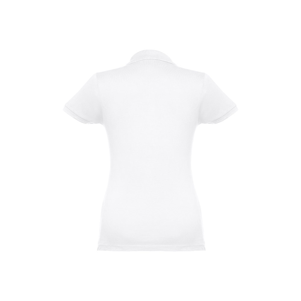 THC EVE WH. Polo da donna a maniche corte con cintura in cotone cardato