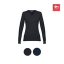THC MILAN WOMEN. Pullover da donna con scollo a V in cotone e poliammide