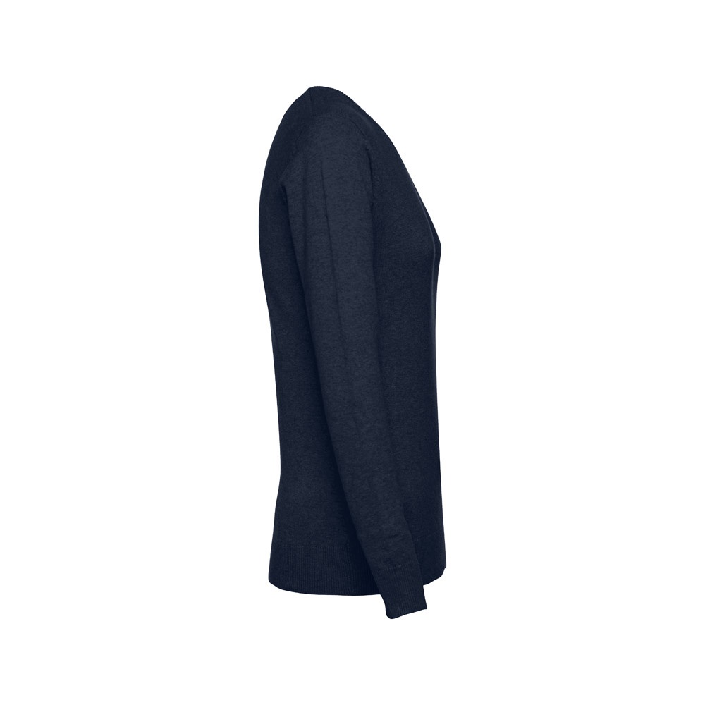 THC MILAN WOMEN. Pullover da donna con scollo a V in cotone e poliammide