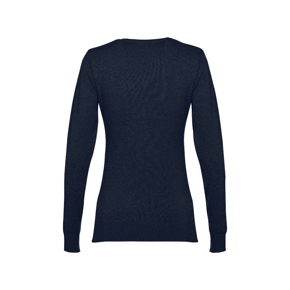 THC MILAN WOMEN. Pullover da donna con scollo a V in cotone e poliammide