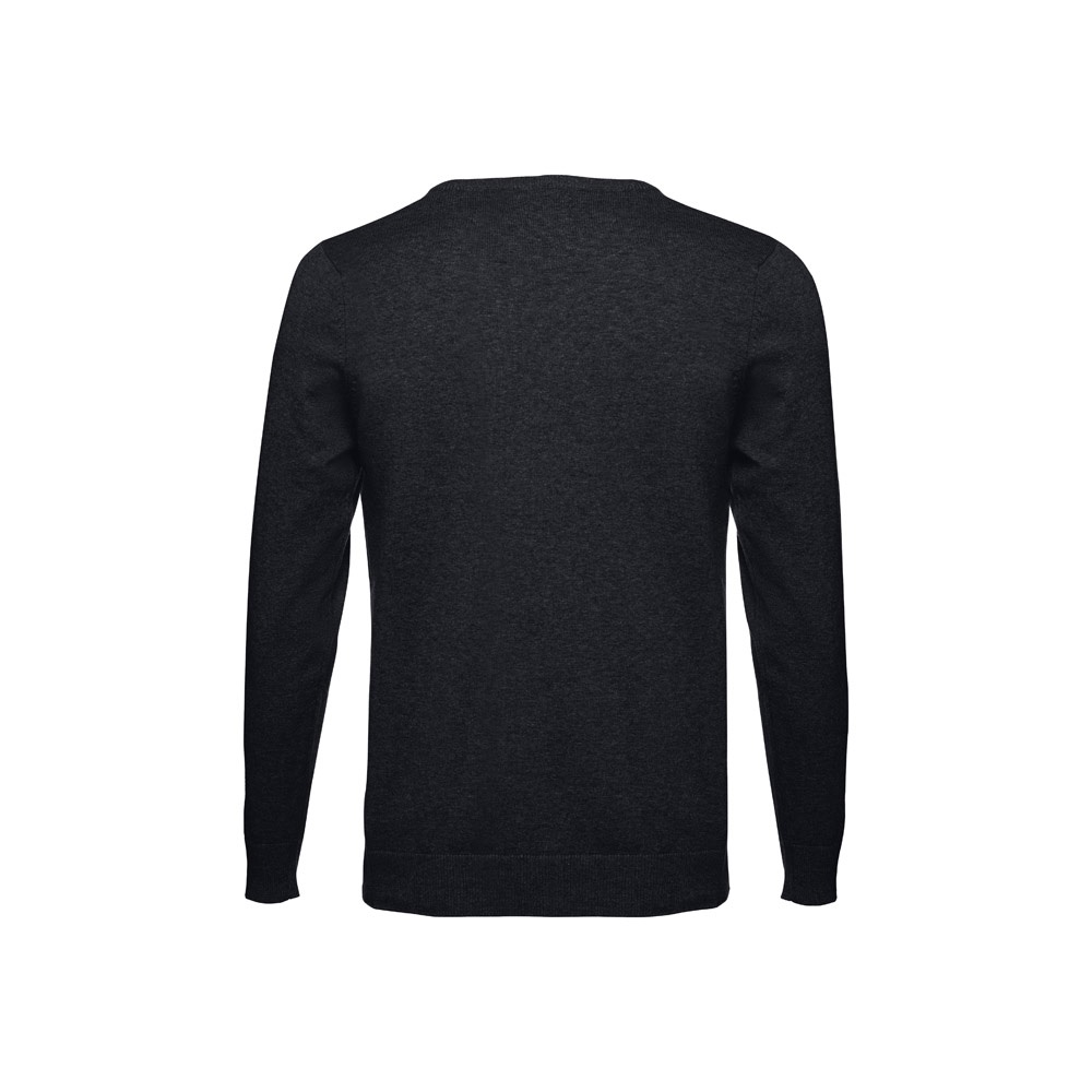 THC MILAN. Pullover da uomo con scollo a V in cotone e poliammide