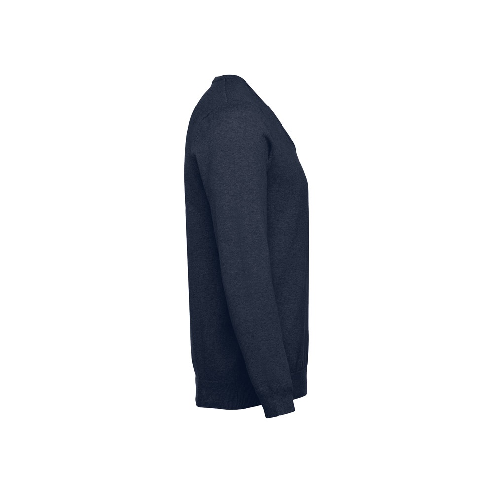 THC MILAN. Pullover da uomo con scollo a V in cotone e poliammide