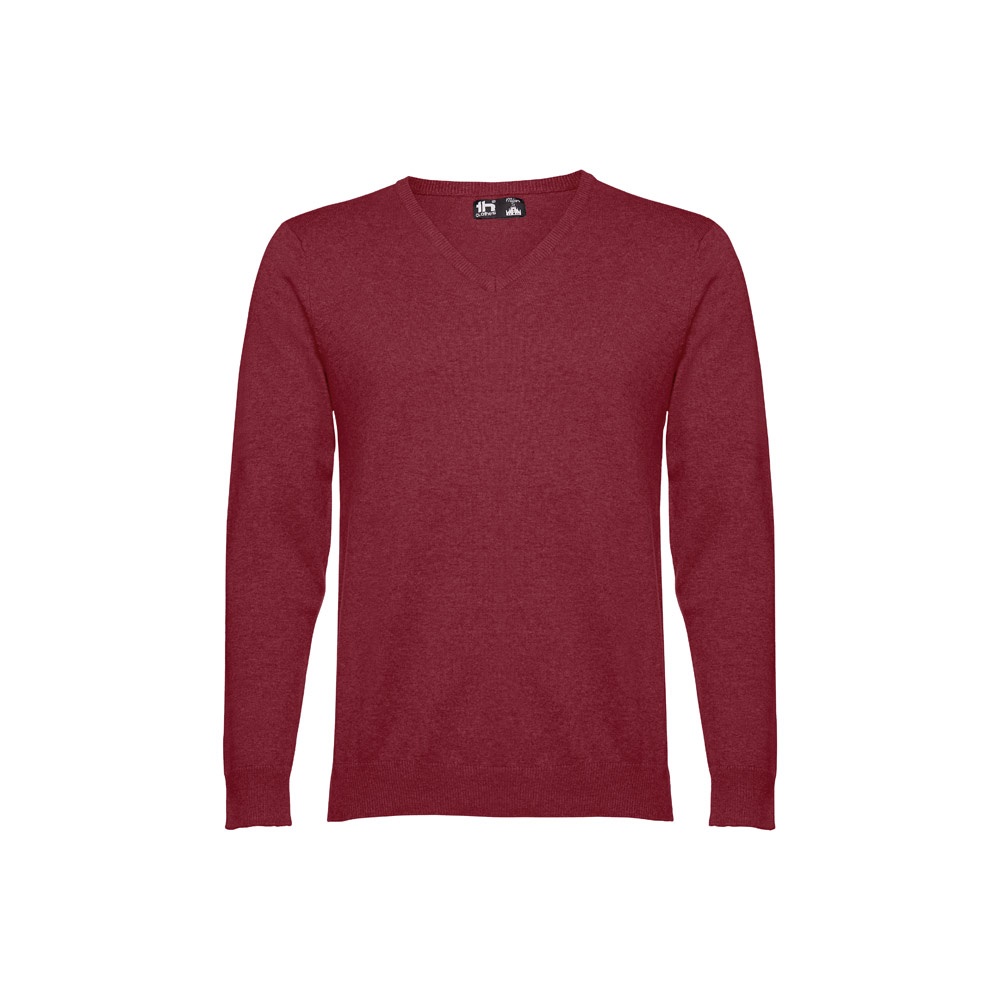 THC MILAN. Pullover da uomo con scollo a V in cotone e poliammide