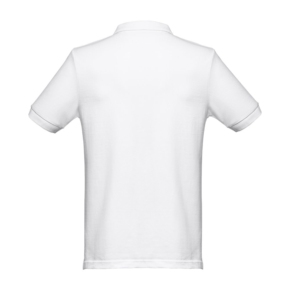 THC MONACO WH. Polo da uomo a maniche corte in cotone cardato