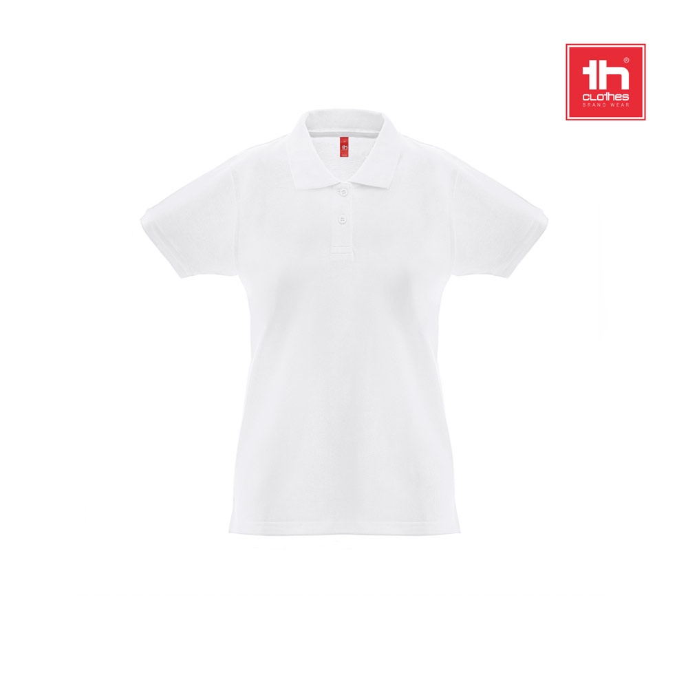 THC MONACO WOMEN WH. Polo da donna a maniche corte in cotone piqué