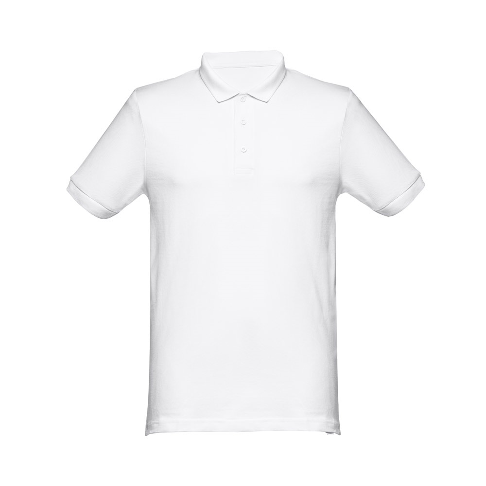 THC MONACO WH. Polo da uomo a maniche corte in cotone cardato