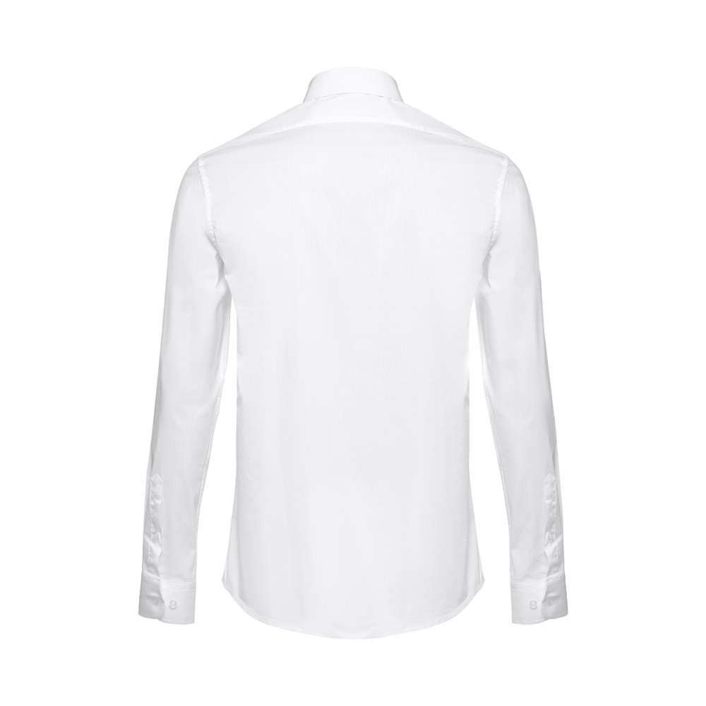 THC PARIS WH. Camicia da uomo in popeline a maniche lunghe. colore bianco