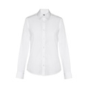 THC PARIS WOMEN WH. Camicia in popeline a maniche lunghe da donna. colore bianco
