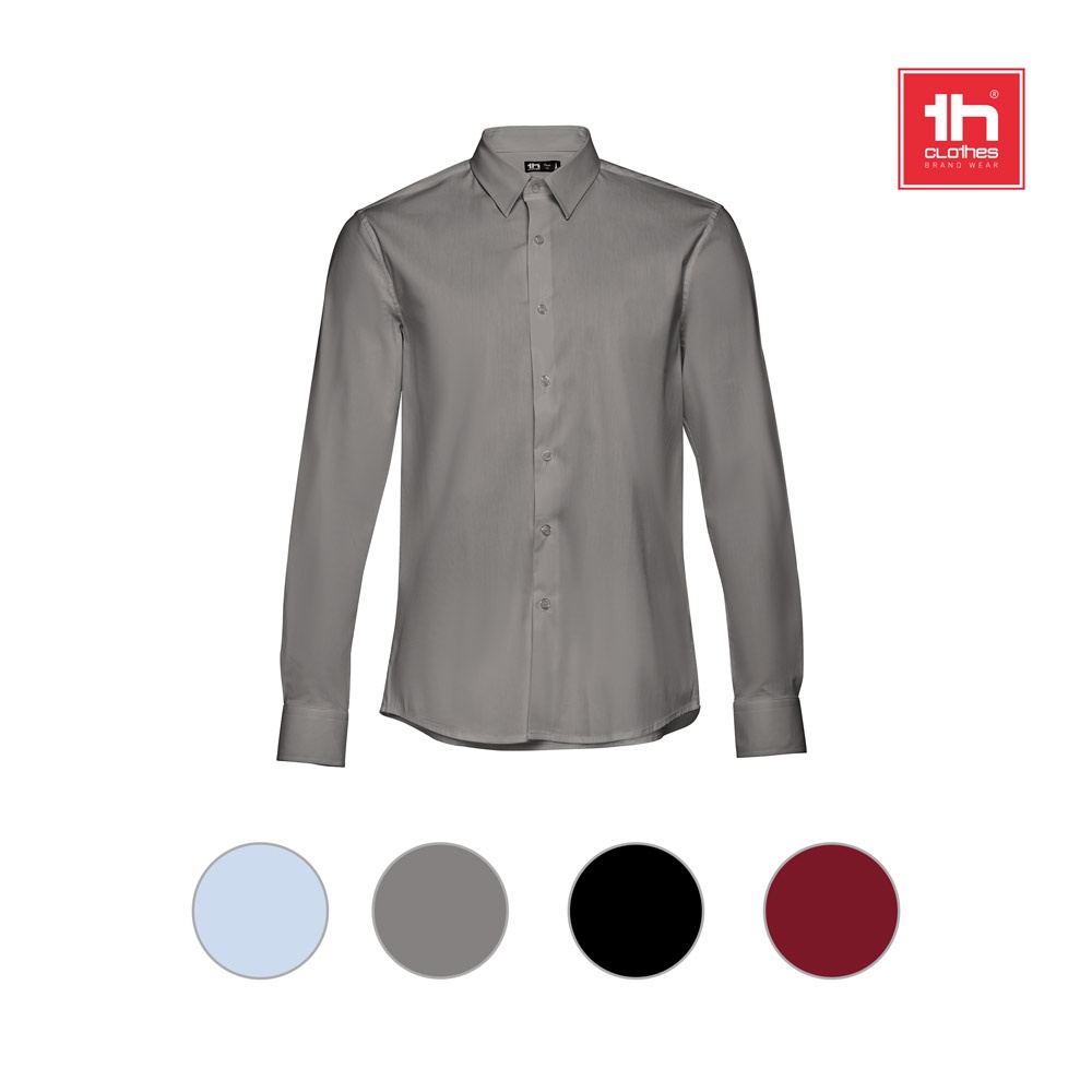 THC PARIS. Camicia da uomo in popeline a maniche lunghe