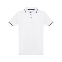THC ROME WH. Polo da uomo in cotone bicolore. colore bianco