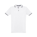 THC ROME WH. Polo da uomo in cotone bicolore. colore bianco