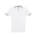 THC ROME WH. Polo da uomo in cotone bicolore. colore bianco