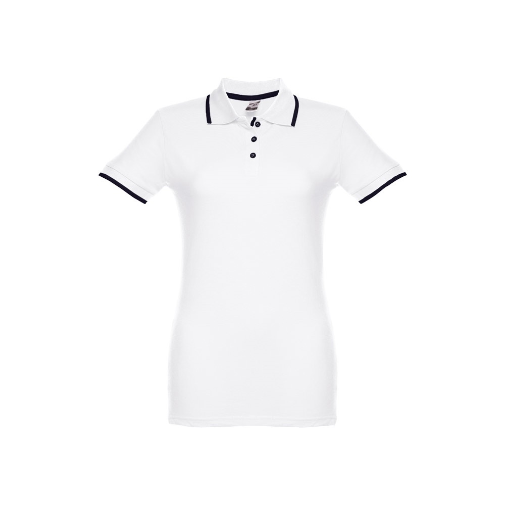 THC ROME WOMEN WH. Polo da donna in cotone bicolore