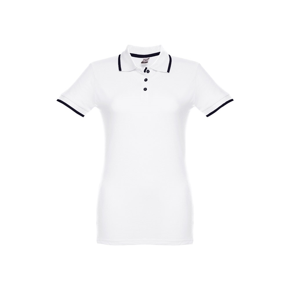 THC ROME WOMEN WH. Polo da donna in cotone bicolore