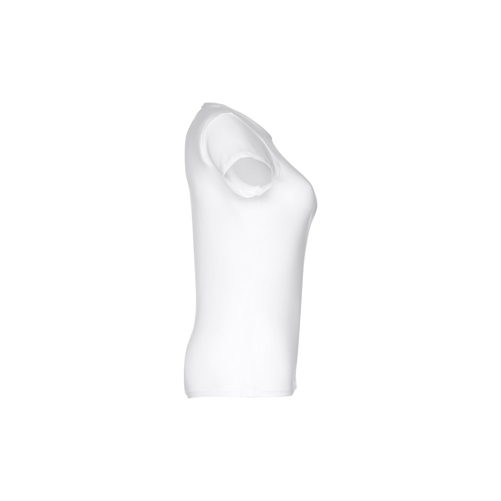 THC SOFIA WH. T-shirt sfiancata da donna in cotone. colore bianco