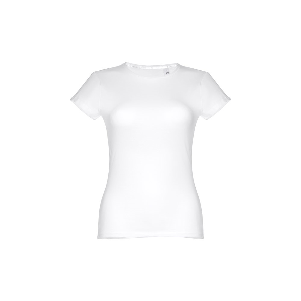 THC SOFIA WH. T-shirt sfiancata da donna in cotone. colore bianco