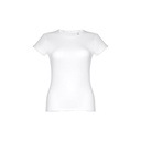THC SOFIA WH. T-shirt sfiancata da donna in cotone. colore bianco