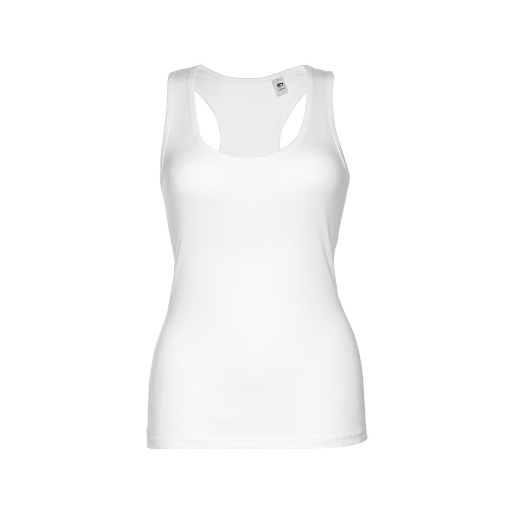 THC TIRANA WH. T-shirt da donna senza maniche in cotone. colore bianco