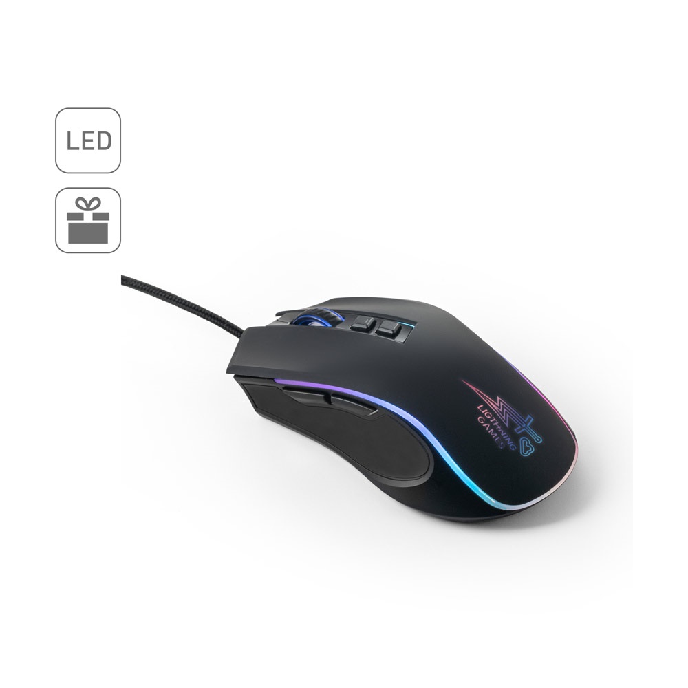 THORNE MOUSE RGB. Mouse da gioco con cavo da 1.5 m e luci LED RGB in ABS