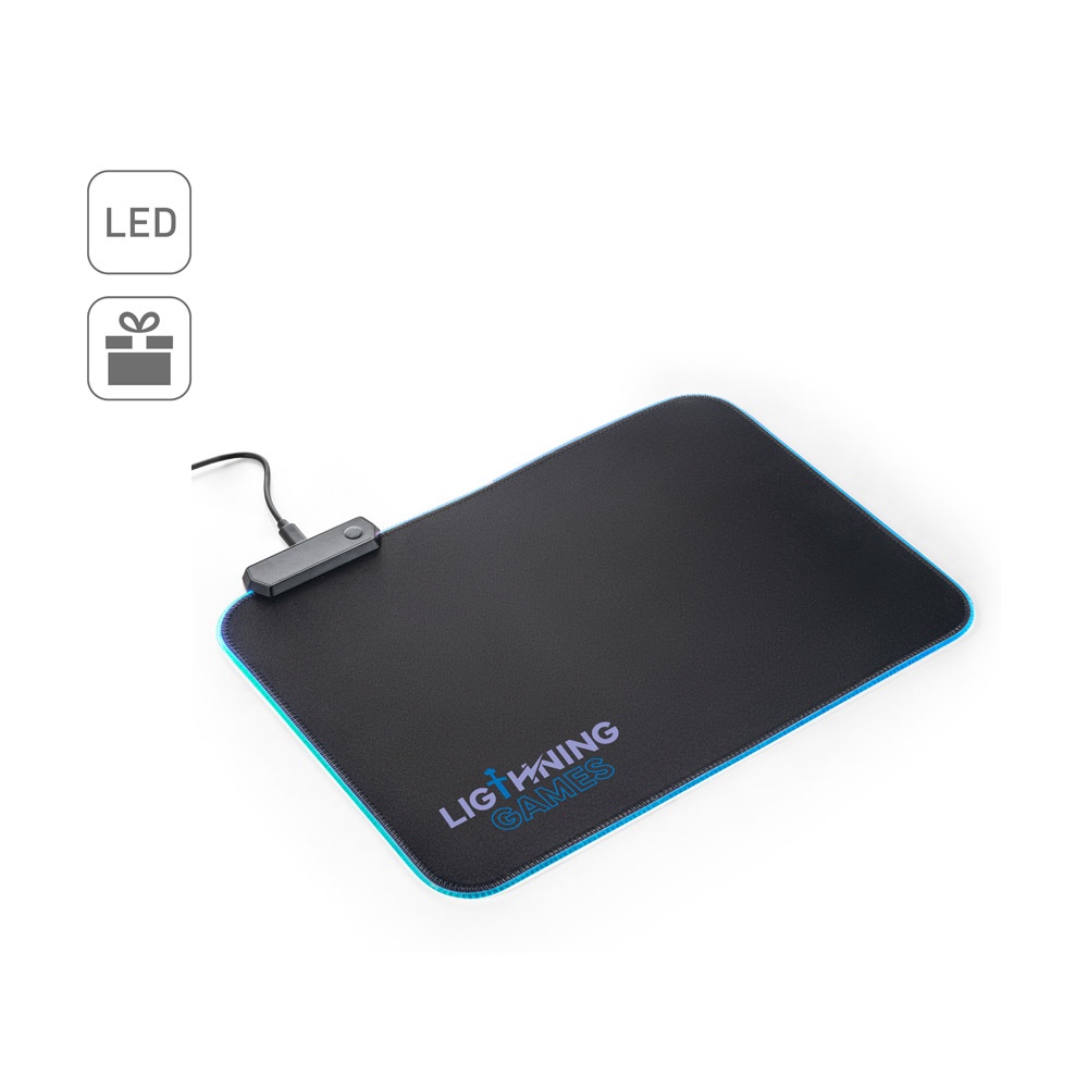 THORNE MOUSEPAD RGB. Tappetino per mouse da gioco con luci LED RGB in poliestere