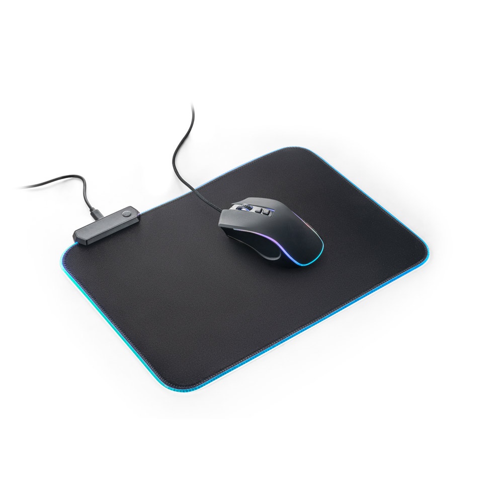 THORNE MOUSEPAD RGB. Tappetino per mouse da gioco con luci LED RGB in poliestere