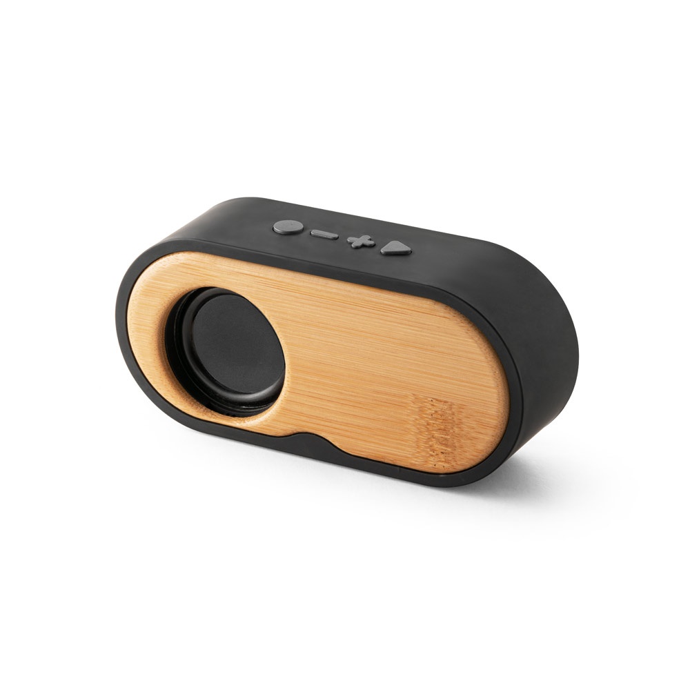 TILLY. Altoparlante portatile da 3W con durata della batteria di 5 ore in bambù e ABS riciclato (100% rABS)