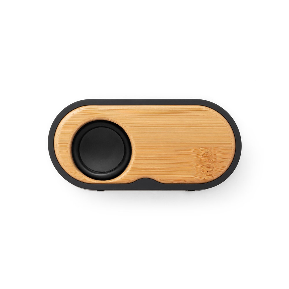 TILLY. Altoparlante portatile da 3W con durata della batteria di 5 ore in bambù e ABS riciclato (100% rABS)