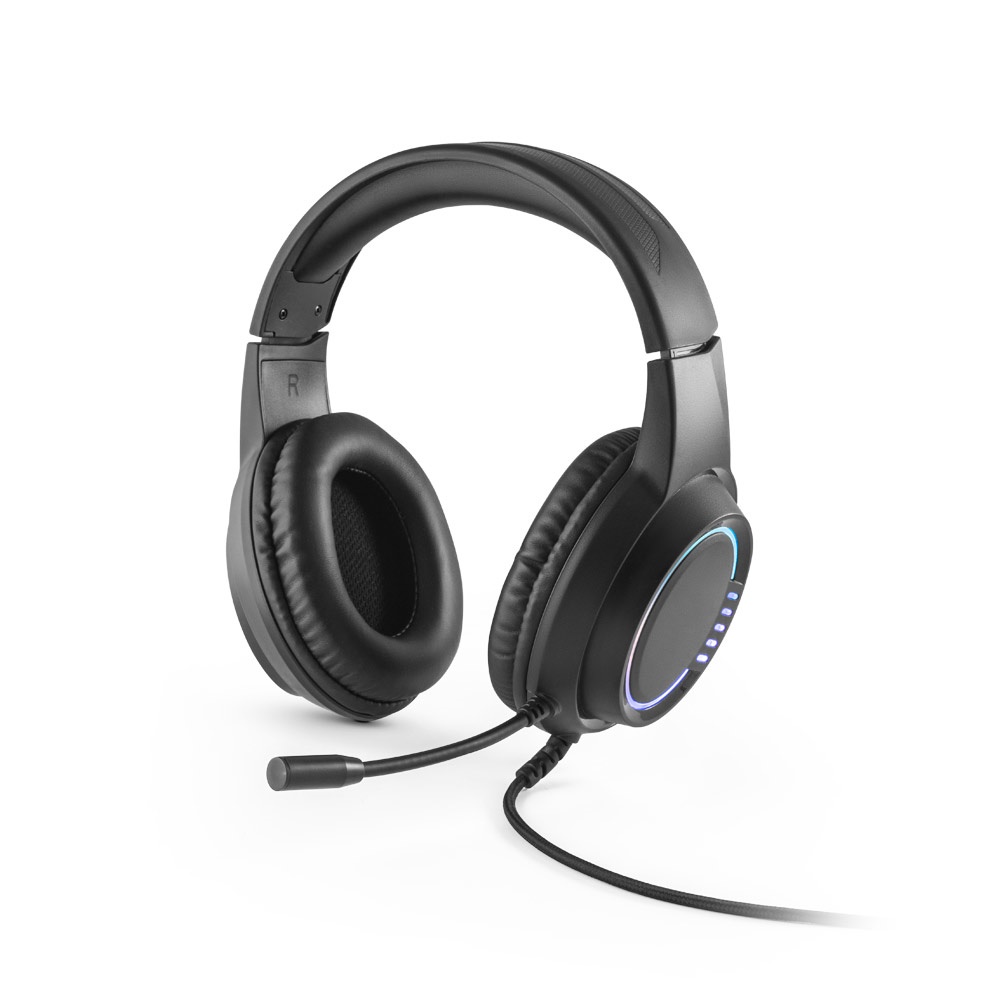 Thorne Headset RGB. Cuffie da gioco in ABS con cavo, microfono e luci LED RGB