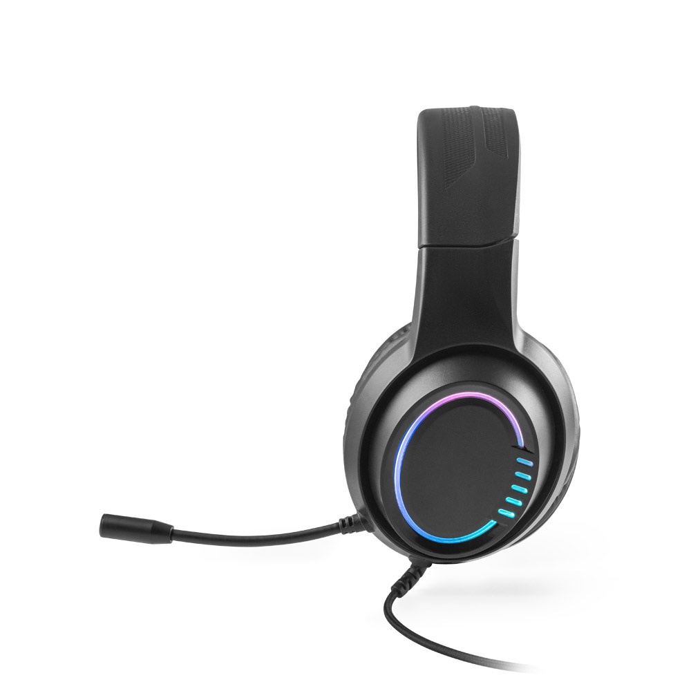 Thorne Headset RGB. Cuffie da gioco in ABS con cavo, microfono e luci LED RGB