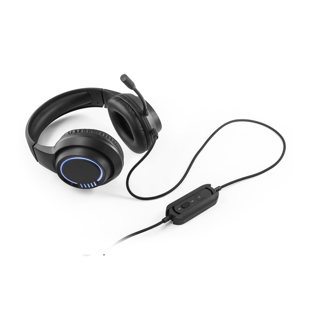 Thorne Headset RGB. Cuffie da gioco in ABS con cavo, microfono e luci LED RGB