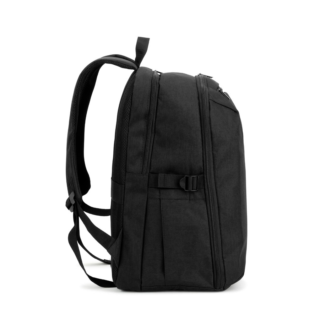 UDINE. Zaino con scomparto apribile completamente in poliestere riciclato 300D ad alta densità 16"