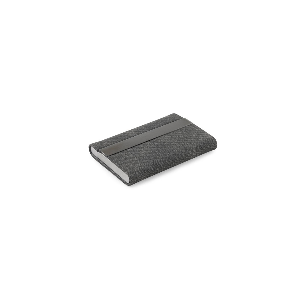 VAUGHN. Set composto da un portacarte e un portachiavi, entrambi in metallo e poliestere riciclato (30% rPET)