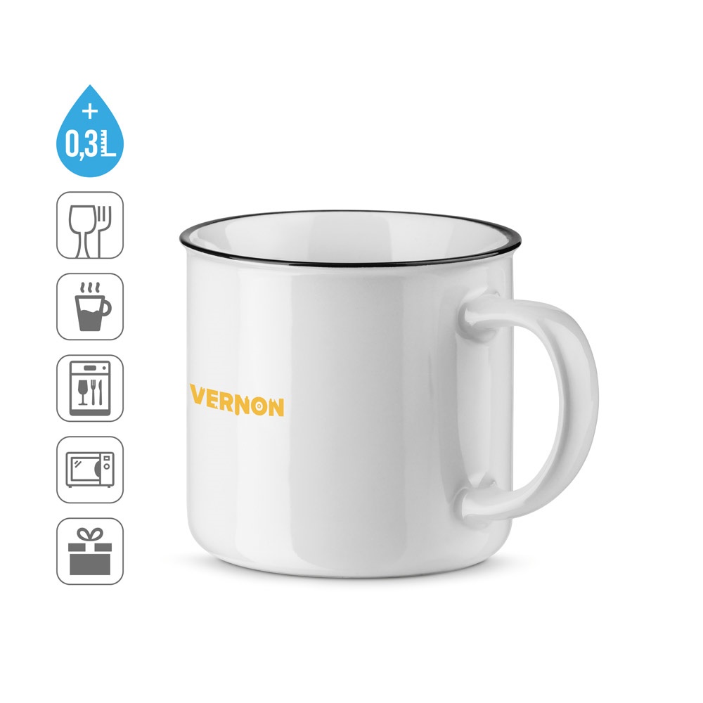 VERNON WHITE. Tazza in ceramica da 340 mL