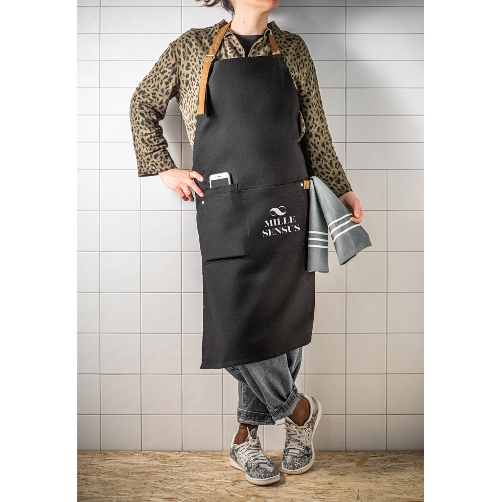 VESPER. Grembiule in canvas di cotone 100% (300 g/m²) con dettagli in metallo