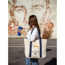 VILLE. Borsa 100% in tela di cotone con tasca interna e frontale (280 g/m²)