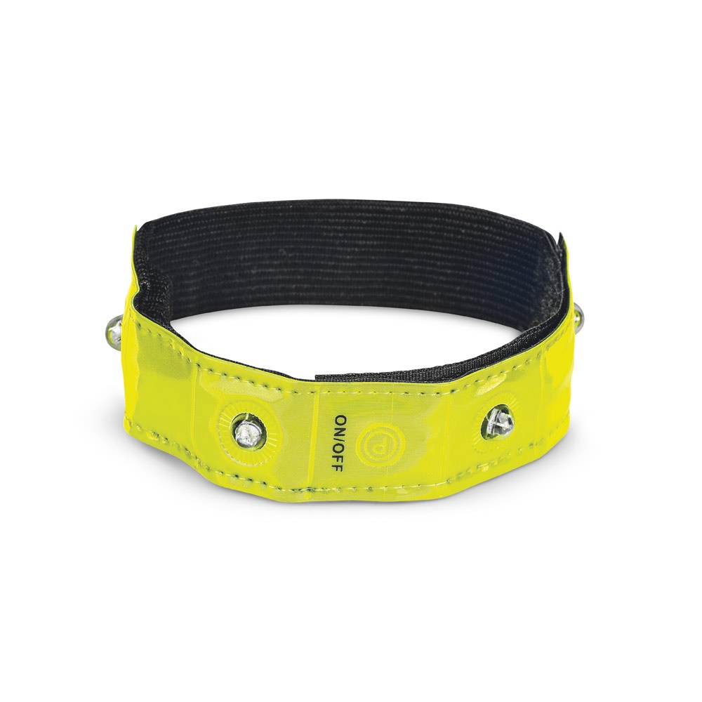 VISIBLE. Polsino riflettente con 4 LED rossi