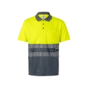 VL CUPID LARGE. Polo bicolore bird-eye (160g/m²) con maniche corte, in poliestere (100%)