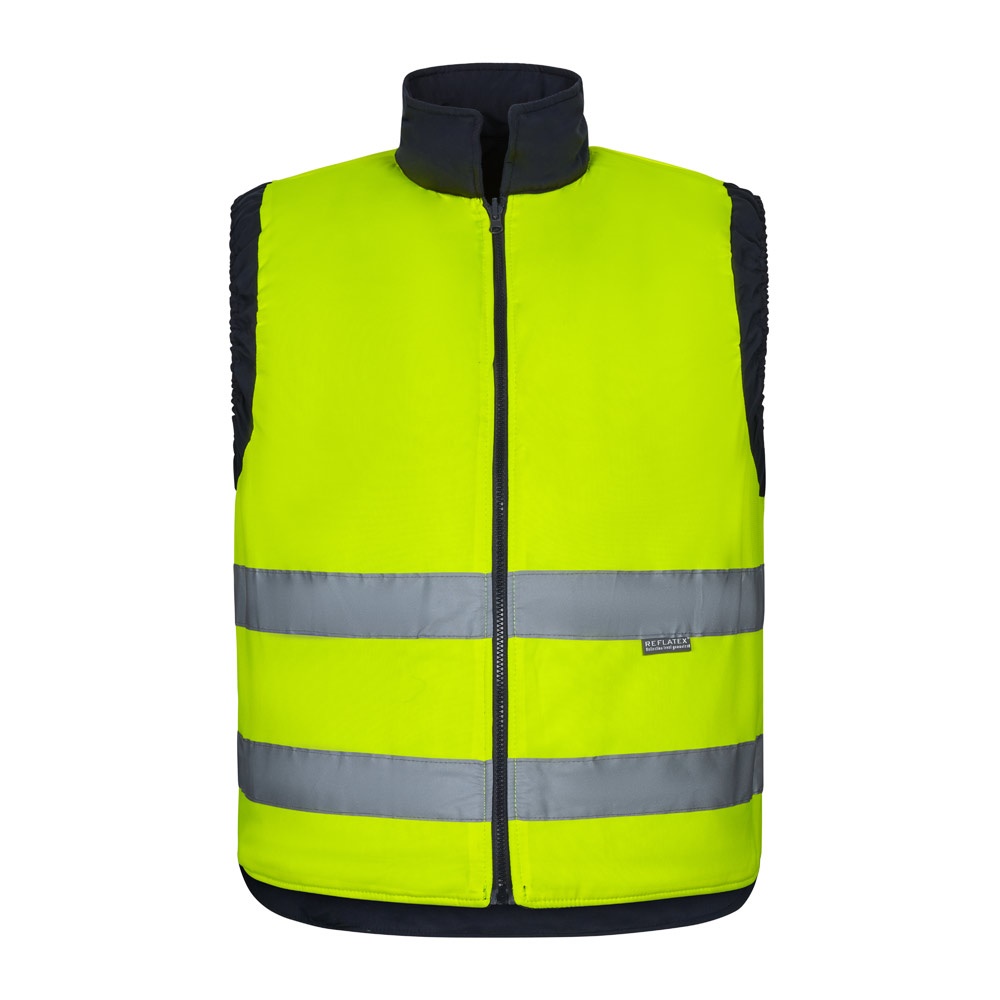 VL DIANA. Gilet imbottito (220g/m²), reversibile e con diverse tasche, in poliestere (100%), con chiusura a zip e tirante reversibile