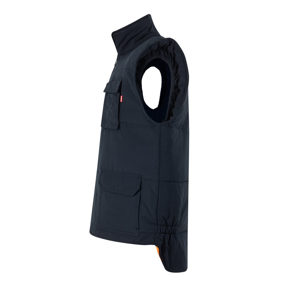 VL DIANA. Gilet imbottito (220g/m²), reversibile e con diverse tasche, in poliestere (100%), con chiusura a zip e tirante reversibile