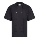 VL DURGA. Giacca da cucina in popeline (110g/m²) a maniche corte, in cotone (35%) e poliestere (65%)