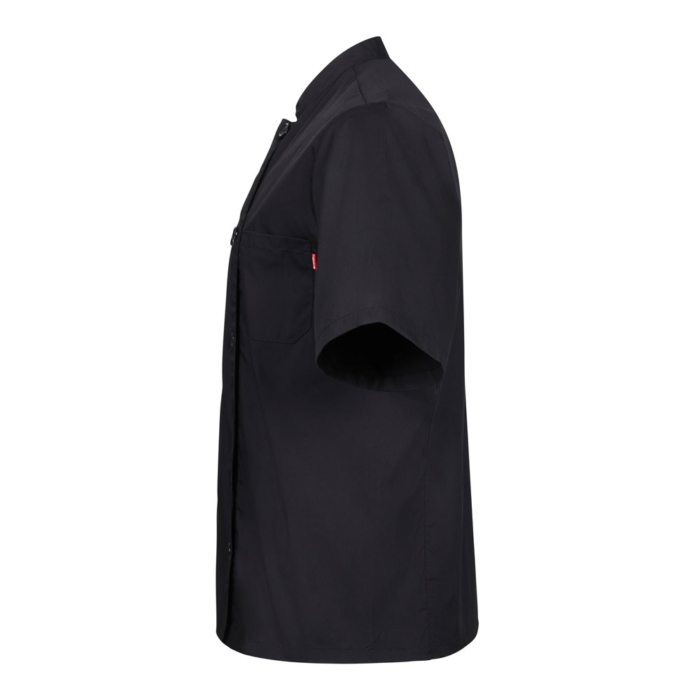 VL DURGA. Giacca da cucina in popeline (110g/m²) a maniche corte, in cotone (35%) e poliestere (65%)