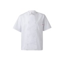 VL DURGA. Giacca da cucina in popeline (110g/m²) a maniche corte, in cotone (35%) e poliestere (65%)