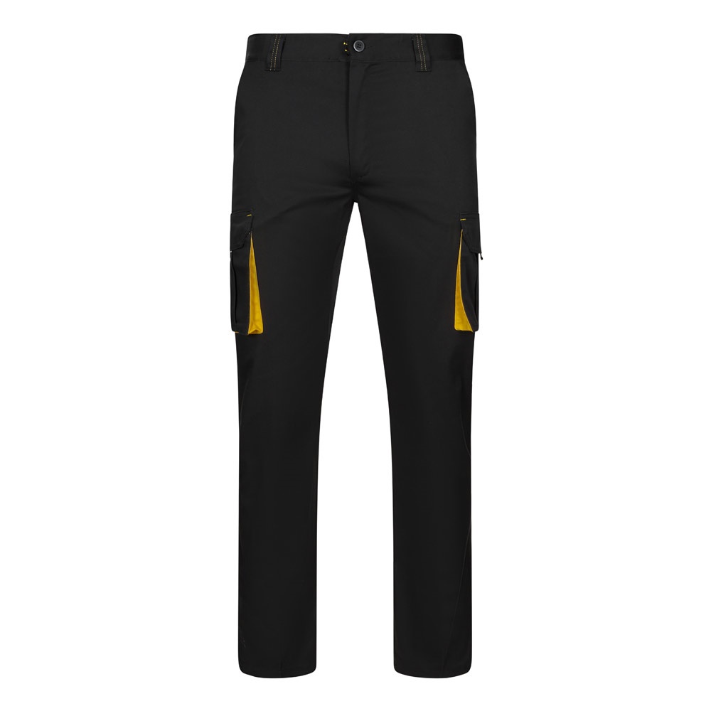 VL FIDES. Pantaloni elasticizzati bicolore con diverse tasche (240g/m²), in cotone (46%), EME (38%) e poliestere (16%)